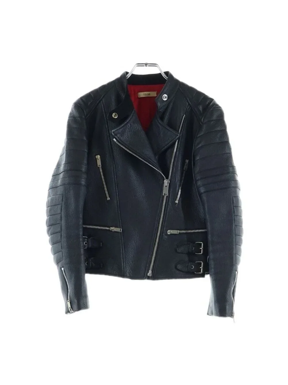 Celine Biker Lether Riders Jacket Phoebe Philo Era Leather Rider's Black